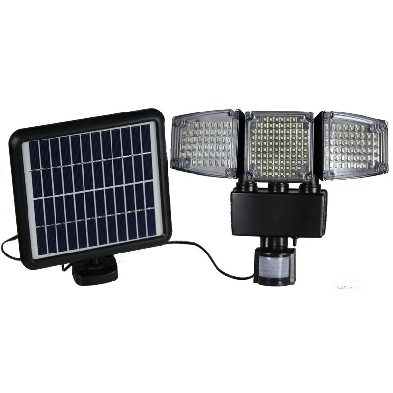 

3 Heads 188LED Solar Wall Light Outdoor Waterproof Motion Sensor 120° Wide Angle Remote Control Wall Lamp