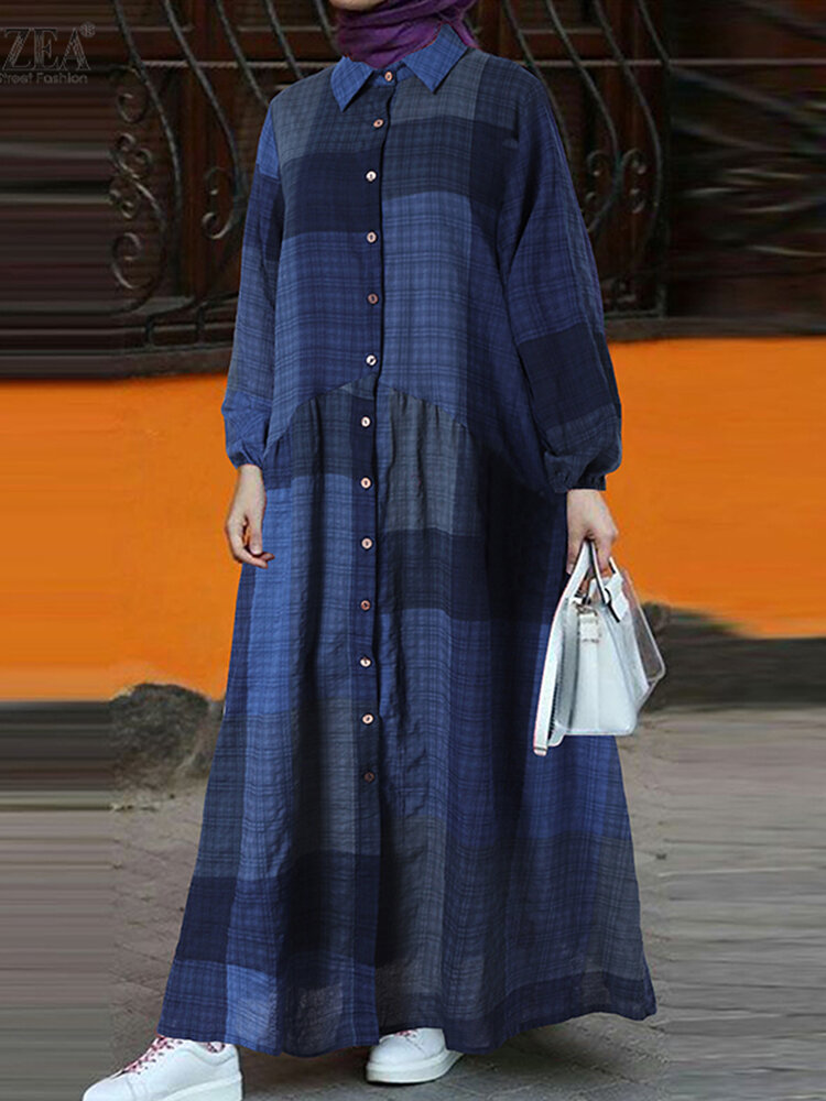 

Женское платье макси в стиле ретро с цветными блоками и пышными рукавами в сетке