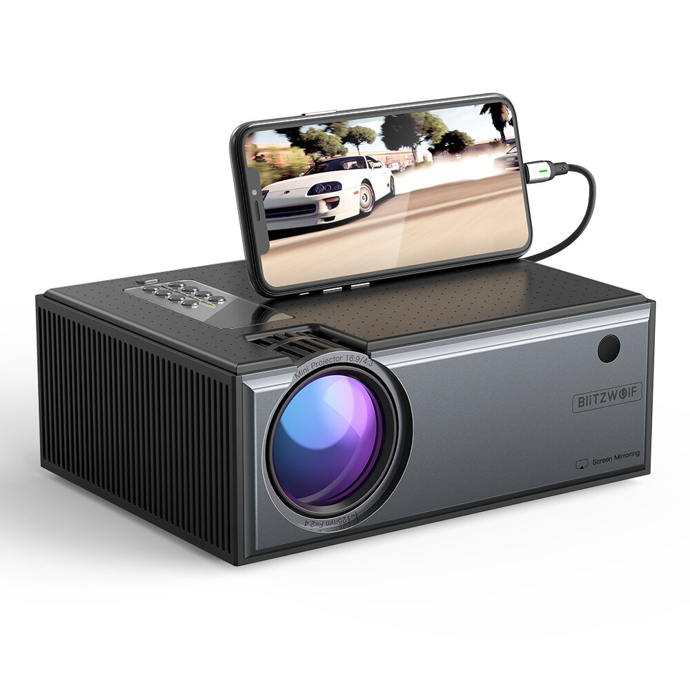 

[EU Plug] Blitzwolf® BW-VP1-Pro LCD Projector 2800 Lumens Phone Same Screen Version Support 1080P Input Dolby Audio Wire