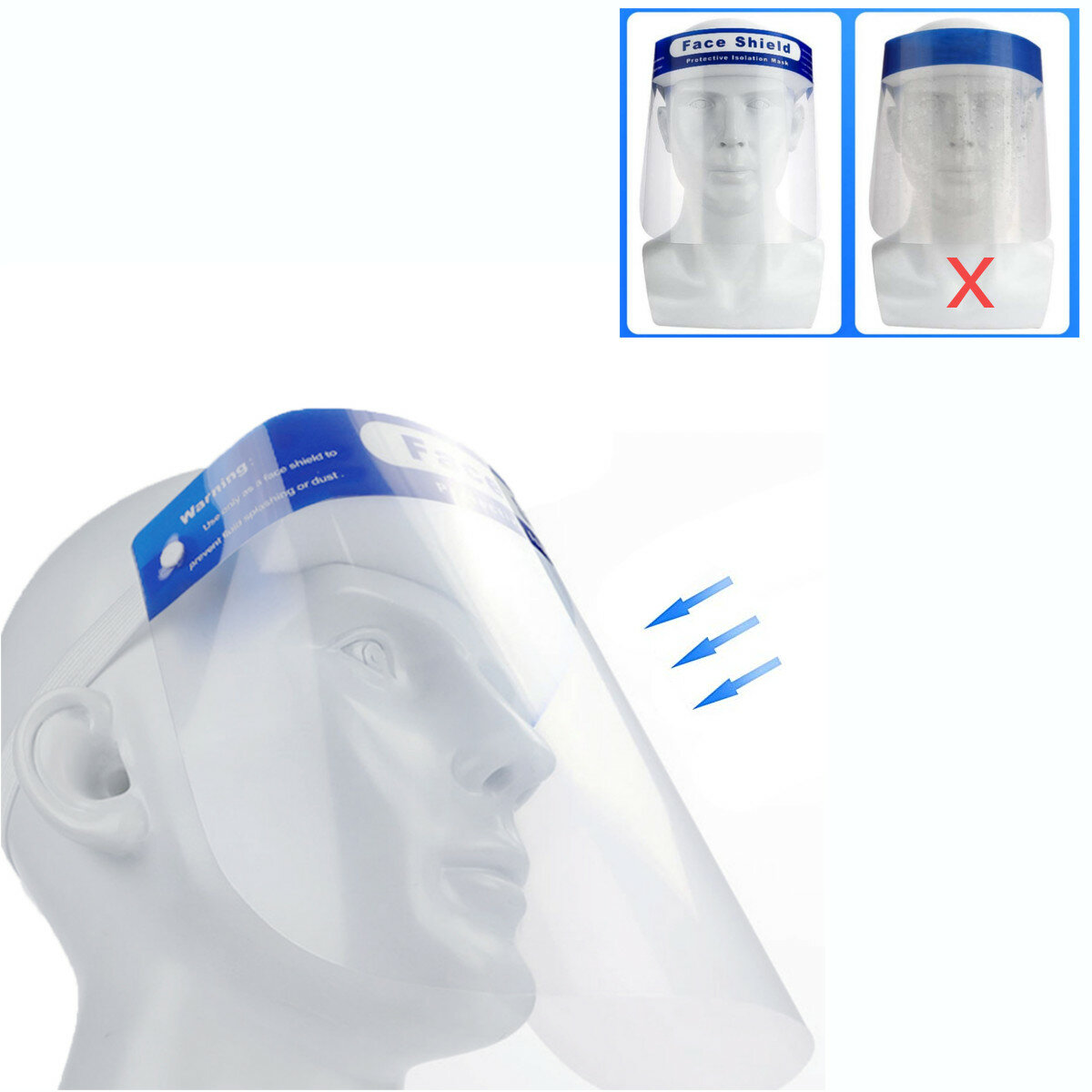 

10шт анти-плеск анти-всплеск анфас щит анти-туман прозрачный пластиковый лицевая крышка безопасность защитное лицо Маска