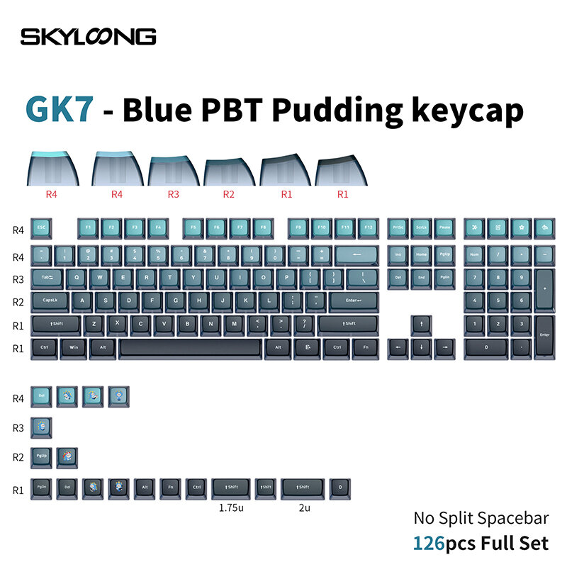 

СКАЙЛУНГ ГК7 126 шт. Механический Клавиатура набор колпачков для ключей синий PBT пудинг колпачок для ключей с подсветко