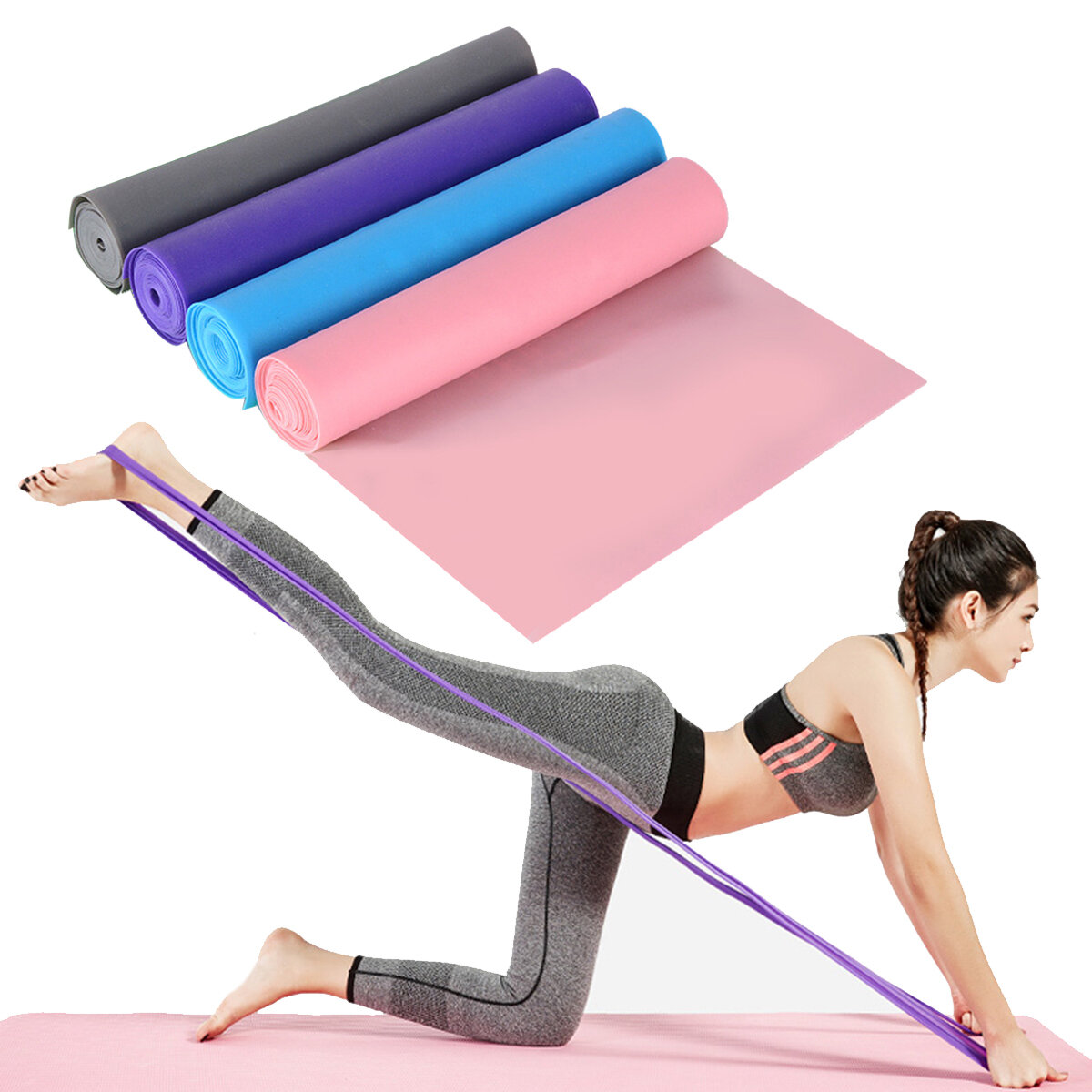 

1.5M Anti-slip Yoga Эластичный эластичный ремешок Пилатес Сопротивление Стандарты Главная Фитнес Спортзал Упражнение Наб