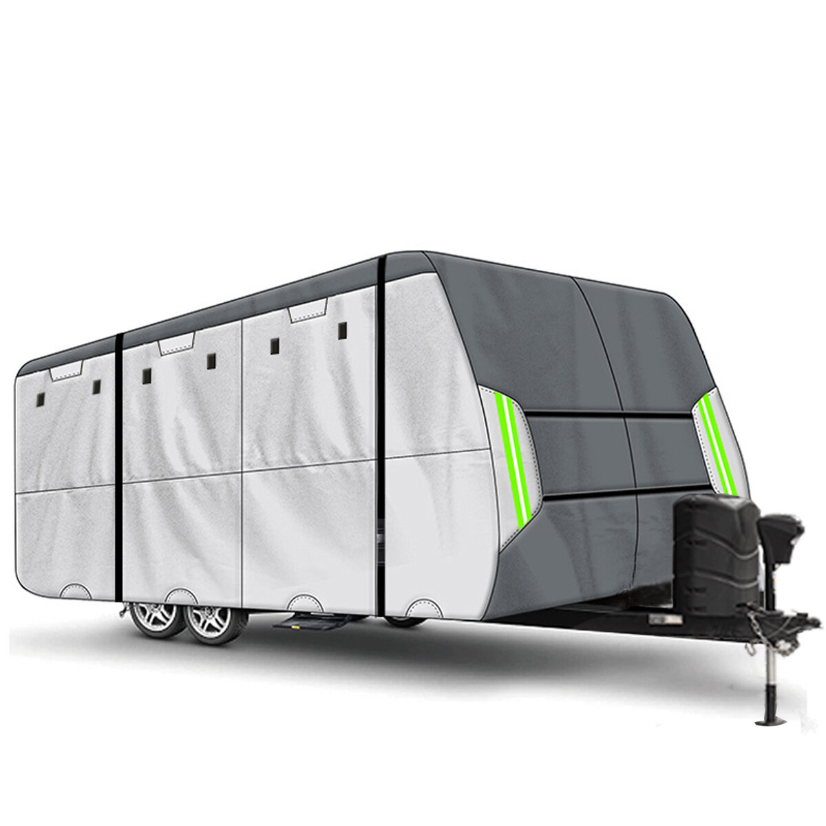 

ELUTO 4 Layers Travel Trailer RV Cover Waterproof Anti-UV for 18' - 20' Camper