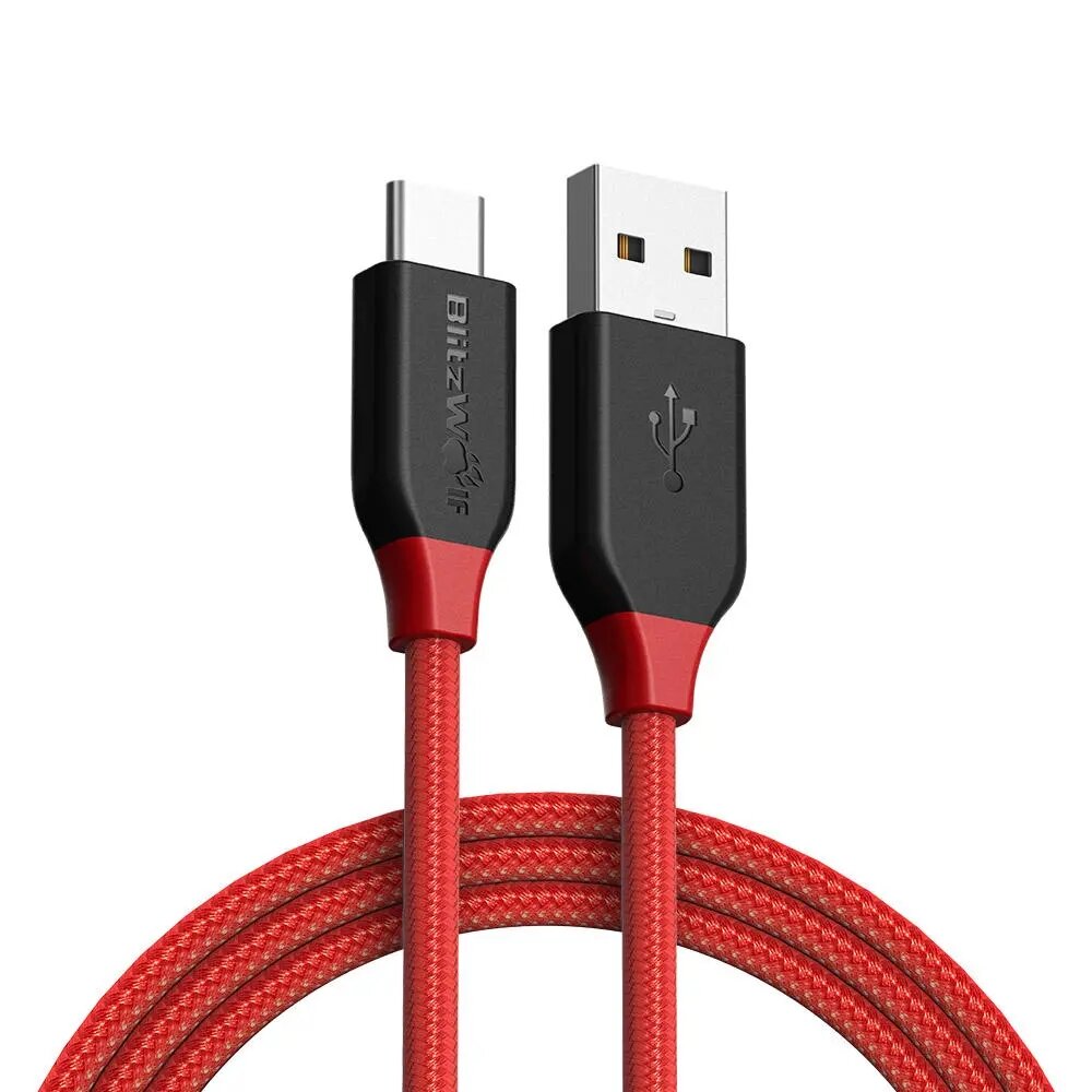 

[10 шт.] BlitzWolf® AmpCore BW-TC5 3A USB Type-C Плетеный кабель для зарядки и передачи данных 1 м с кабельным коллектор