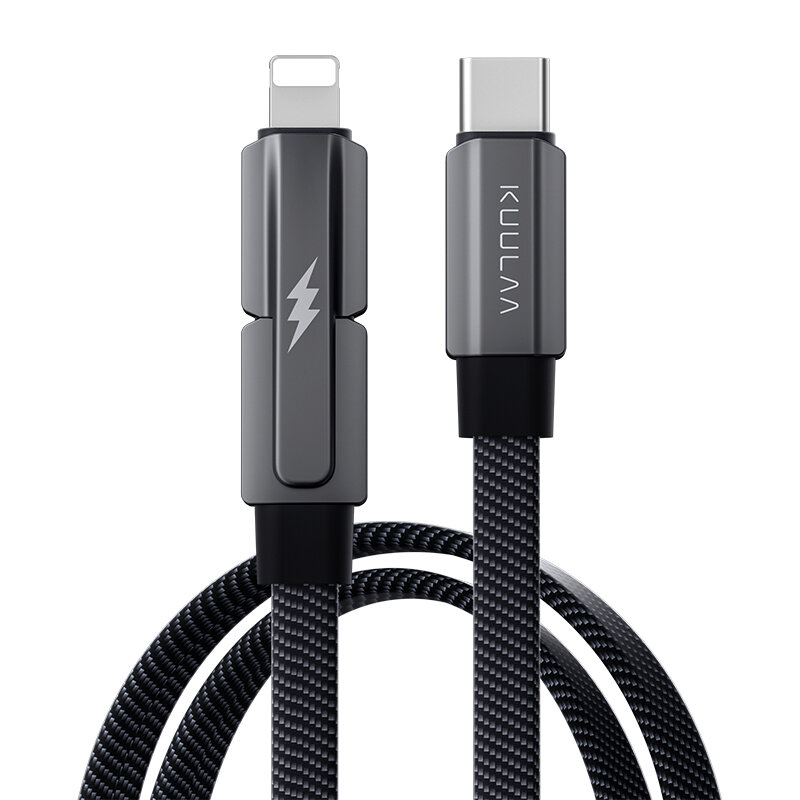 

KUULAA KL-X72 PD60W USB-C to USB-C/iP Cable Fast Charging Data Transmission Copper Core Line 1M/2M Long for iPhone 15 14