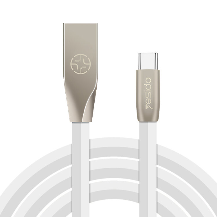 

YESIDO Zinc Alloy 2.4A Type-C Micro Fast Charging Cable 1.2 м для Samsung Galaxy Note S20 ultra Huawei Mate40 ONEPLUS