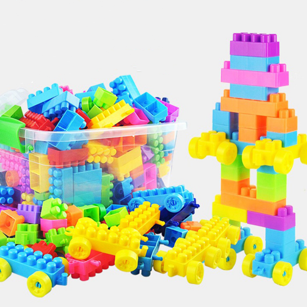 

100 шт. DIY детские игрушки сборки пластиковые утолщенные крупные частицы строительные блоки творческие развивающие игру