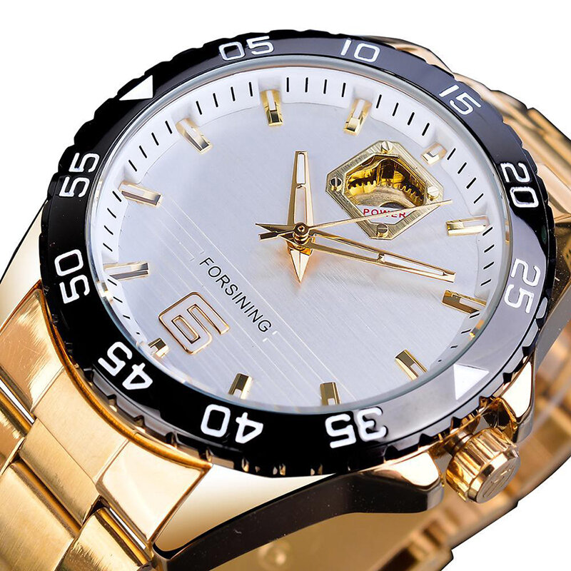 

FORSINING GMT 1172 модные мужские автоматические часы светящиеся Дисплей Водонепроницаемы ремешок из нержавеющей стали М