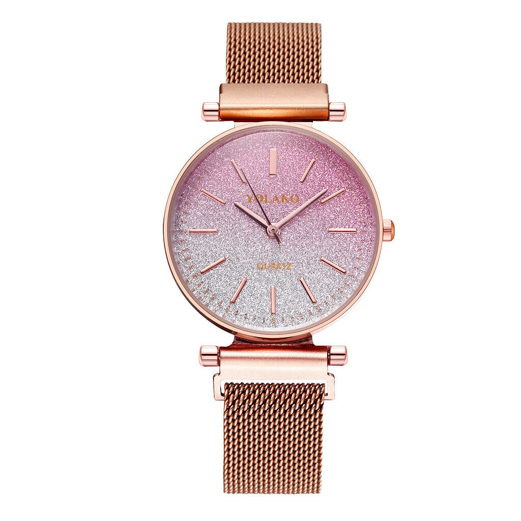 

Мода элегантный градиент цвета римский номер циферблат магнитная пряжка женские наручные часы кварцевые часы