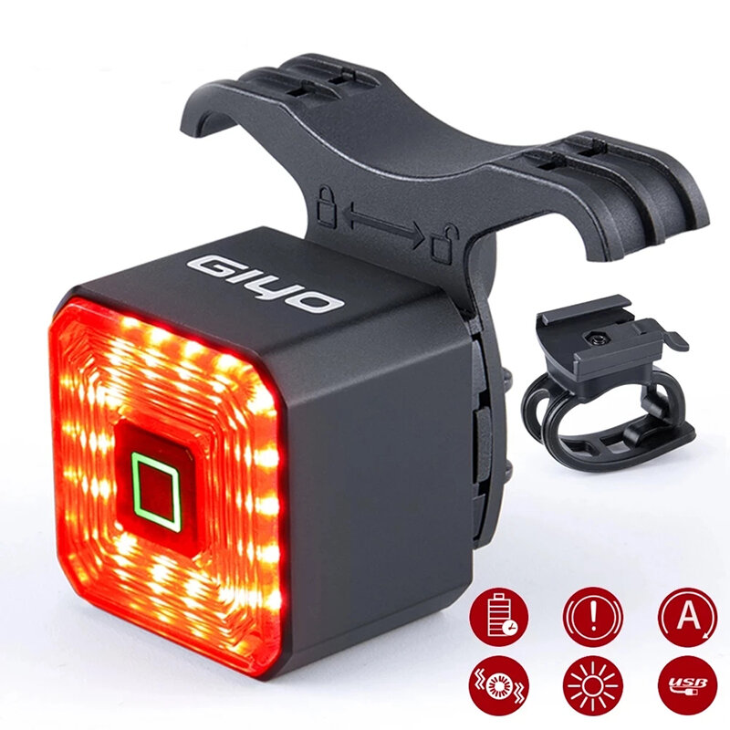

GIYO Smart Bike Задний фонарь 350 мАч Батарея Водонепроницаемы 6 режимов освещения 26 г Легкий мини-велосипедный задний