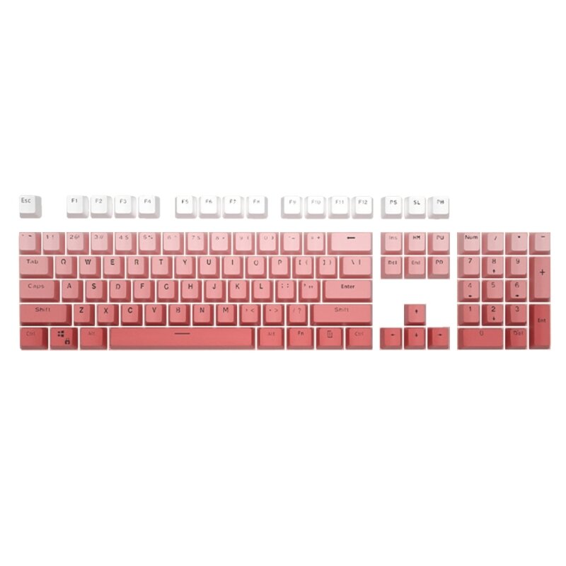 

104 Keys Blusher Color Keycaps Set OEM Profile PBT Gradient Dip Dyeing Key Caps Kit for 61/87/104 Keyboard