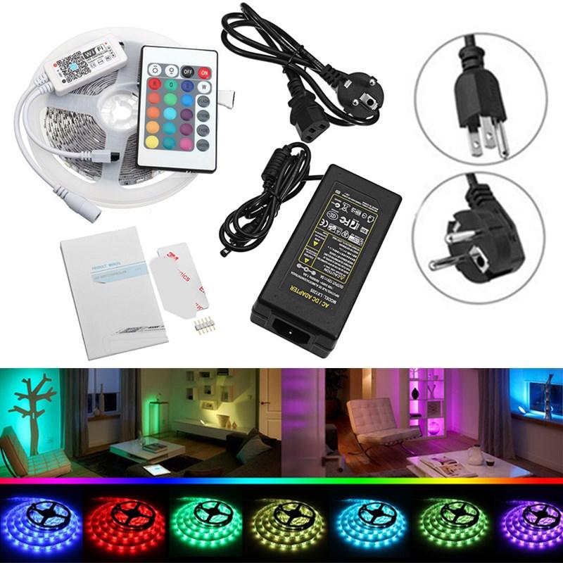 

DC12V 5M SMD5050 RGBW Non-Waterproof Smart Wifi Alexa Phone APP Control LED Strip Lights KitChristmas Decorations Clea