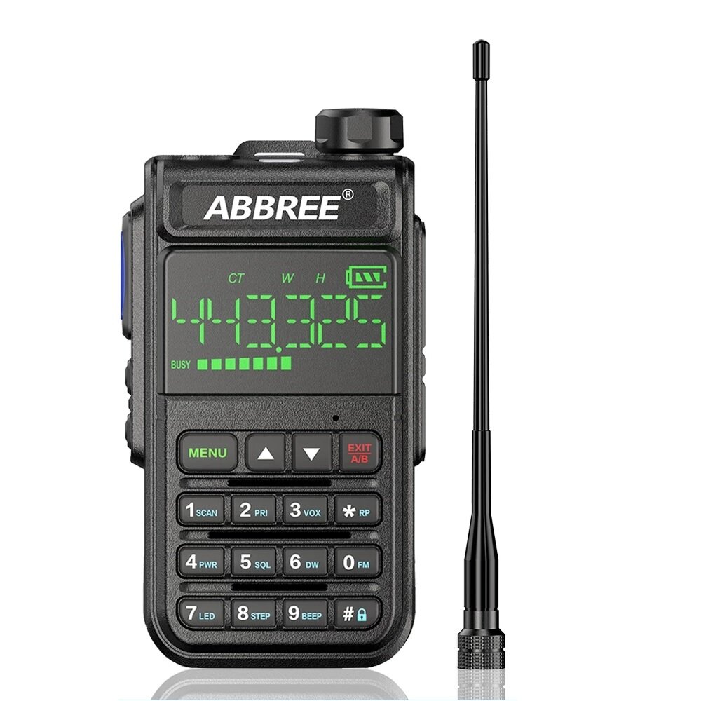 

ABBREE AR-518 Full Bands Walkie Talkie 128 Channels LCD Color Screen Two Way Radio Air Band DTMF SOS Emergency Function