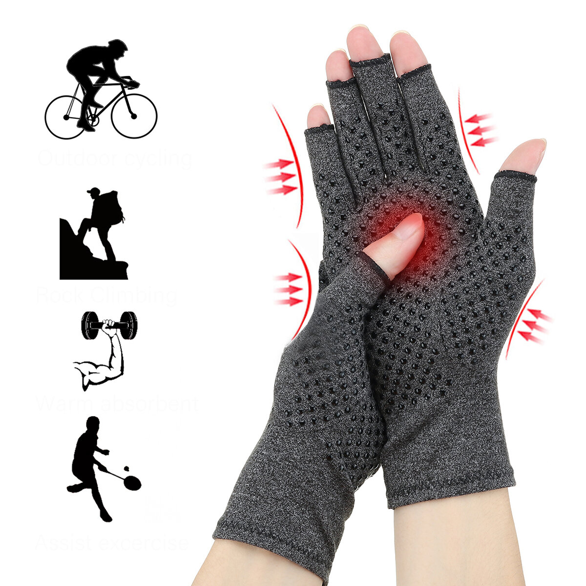 

1Pair Polyester Cotton Arthritis Compression Gloves Wrist Support Brace Rheumatoid Finger Pain Relief Joint Health Care