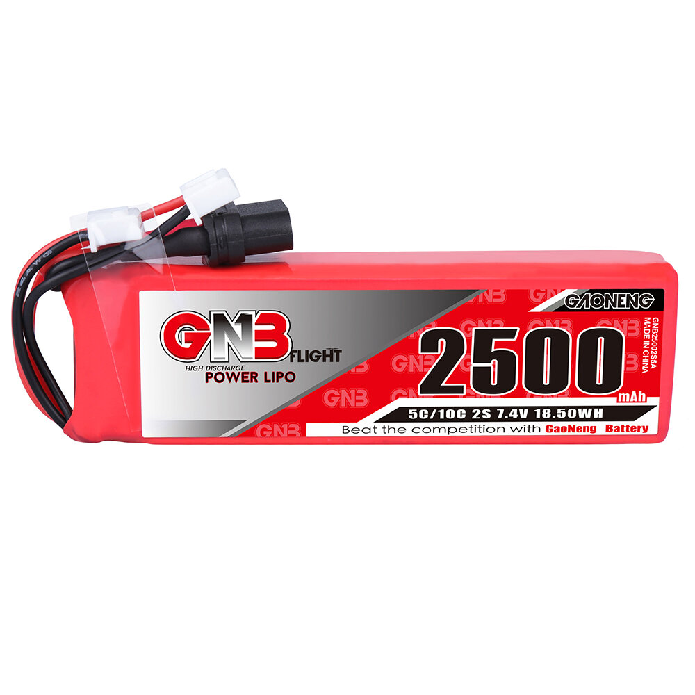 

Gaoneng GNB 7,4 В 2500 мАч 5C 2S Lipo Батарея XT60 Разъем для передатчика Frsky Taranis X9D Plus