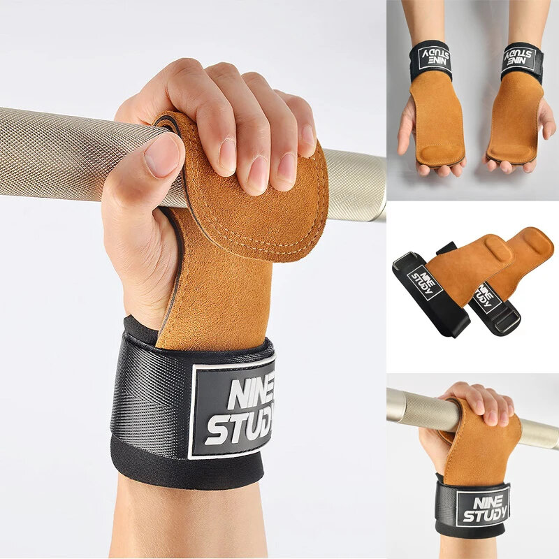 

4mm Thickness Fitness Enhance Hand Support Cowhide Soft Material Anti-skid Push-pull Back Auxiliary Horizontal Bar for G