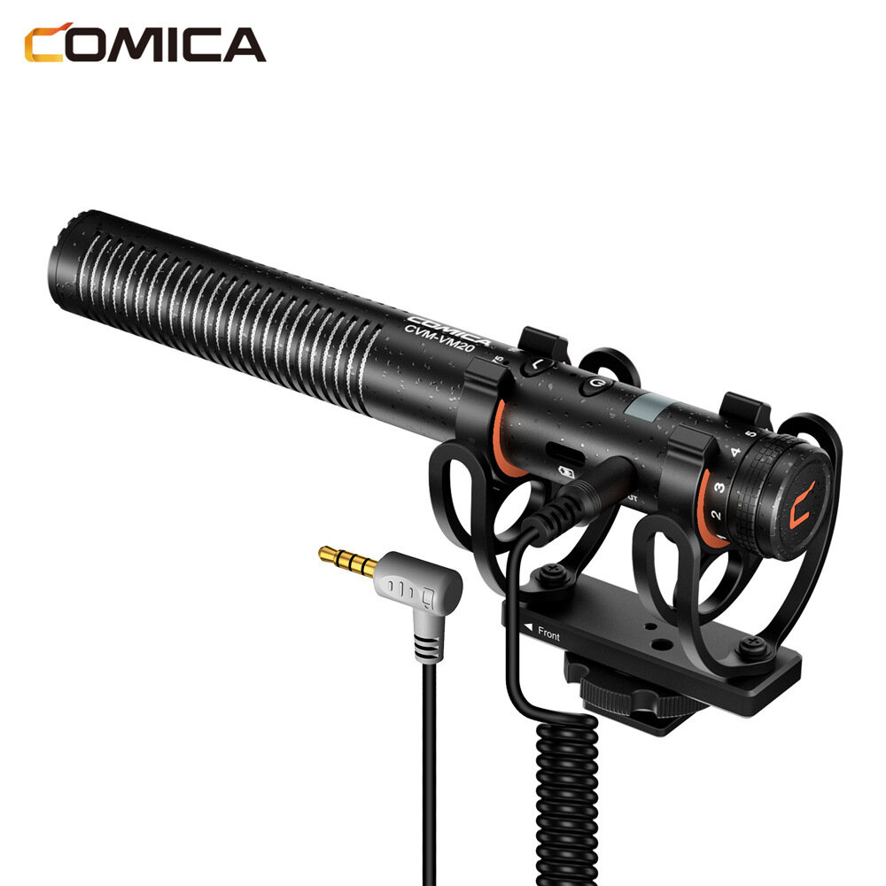 

COMICA CVM-VM20 Суперкардиоидный конденсатор Микрофон TRRS TRS 3,5 мм Запись видео Микрофон для Смартфон камера DSLR для