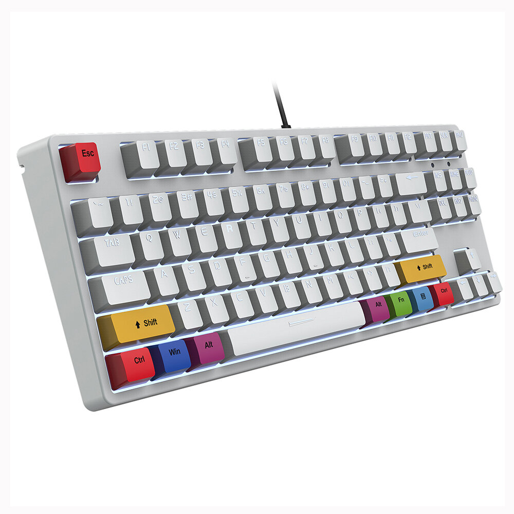 

HXSJ L600 Проводной Механический Клавиатура 87 клавиш Красный переключатель с возможностью горячей замены Type-C Проводн