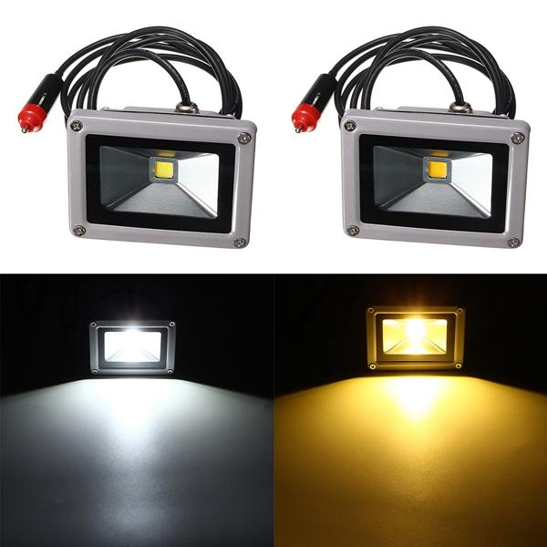 

10W 12V LED Flood Spotlightt Работа Лампа с Авто Зарядное устройство Водонепроницаемы Для Кемпинг Путешествия