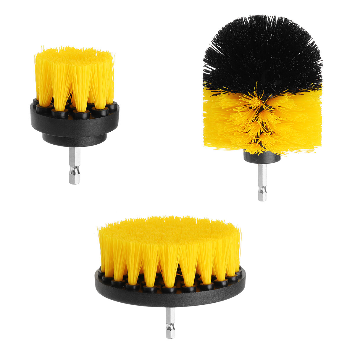

3Pcs 2/3.5/4 Inch Yellow Electric Drill Brush Tile Grout Power Scrubber Tub Cleaning Brush