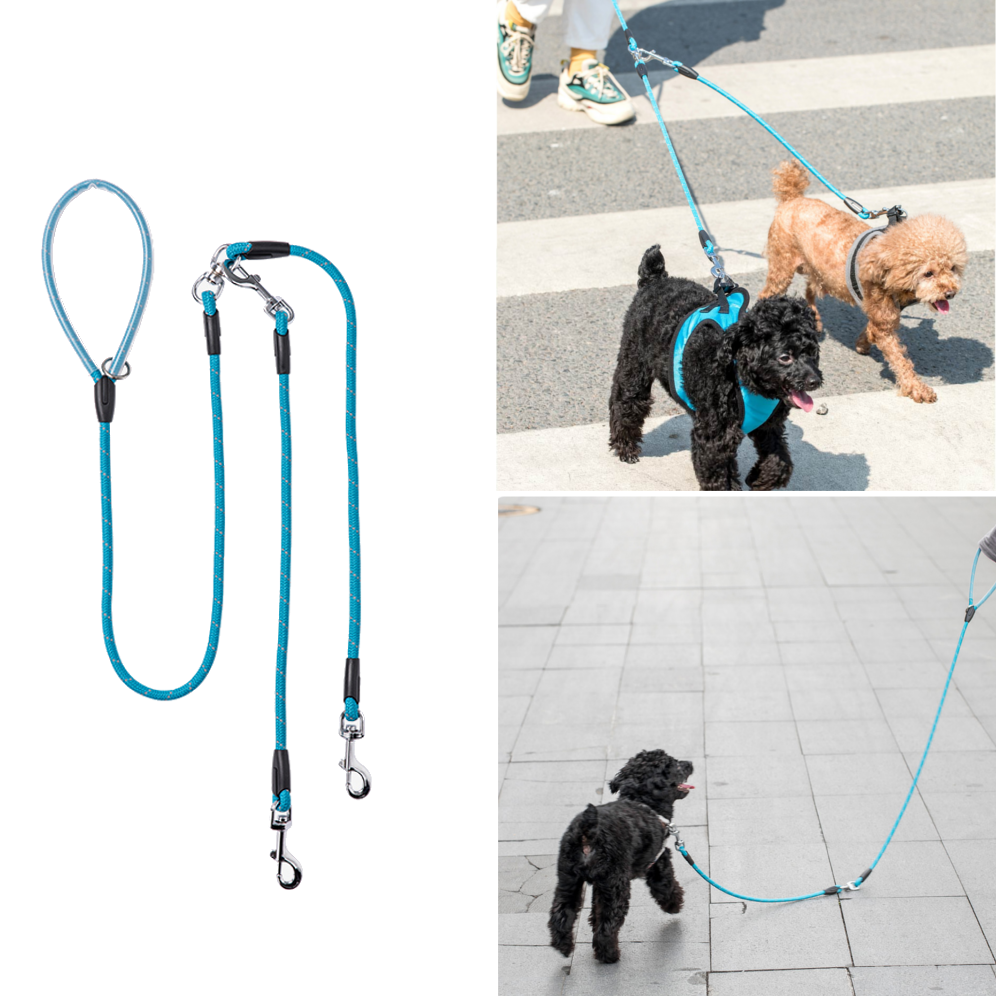 

Jordan&Judy® Double Head Dog Leash 55kg Pulling Capacity From 4 Modes Reflective Pet Rope Walking Leash Collar Dog Suppl