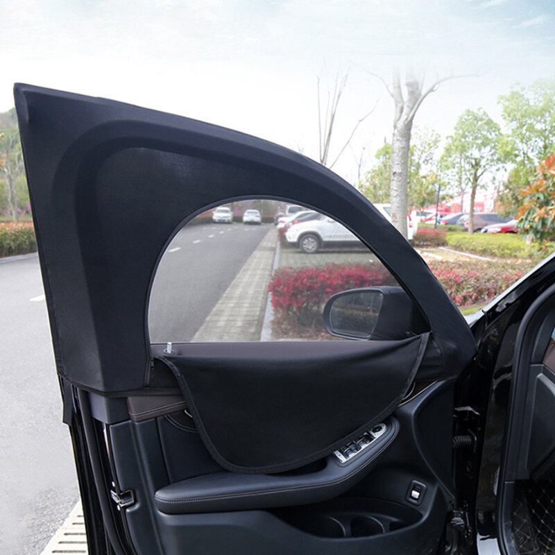 

2 шт. Авто оконная шторка боковое окно солнцезащитная шторка дышащая сетка с застежкой-молнией Авто оконные экраны униве