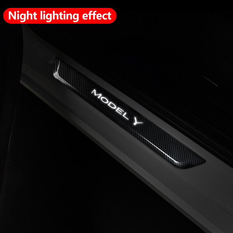 

Magnetic Induction LED Illuminated Door Sill for Tesla Model 3/Y Protective Strip Lighted Welcome Pedal Luminous Thresho