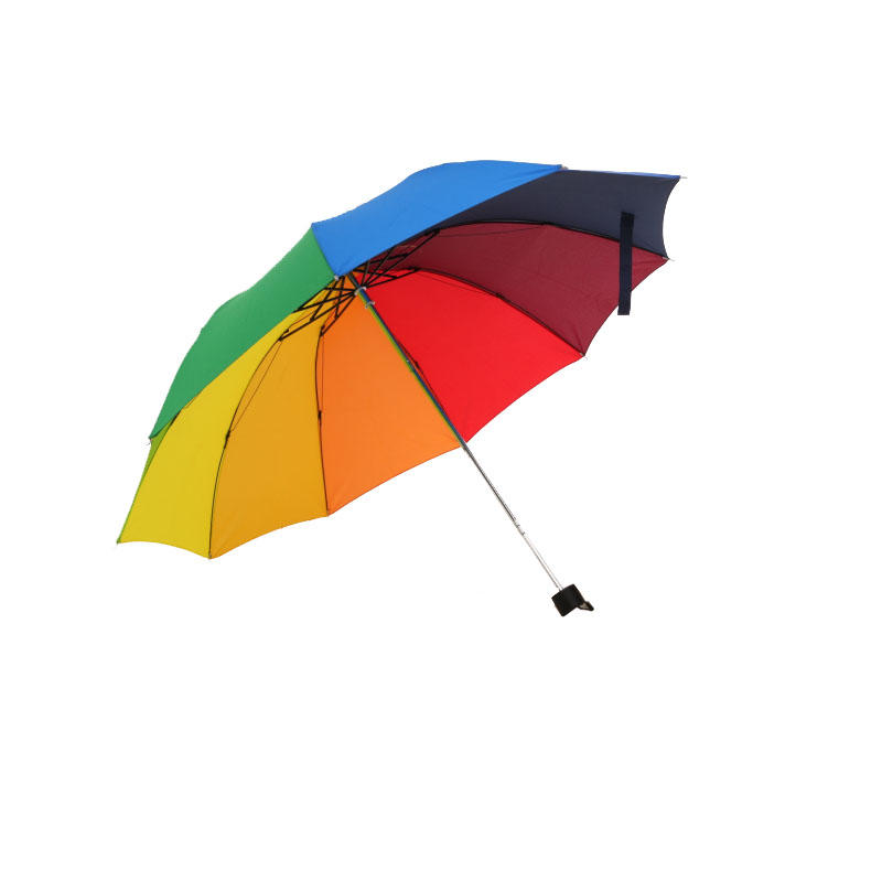 

Rainbow outdoor Three-folding Unbrella Parasol 8 Rib Wind Resistant For Women Tarvel Umbrella