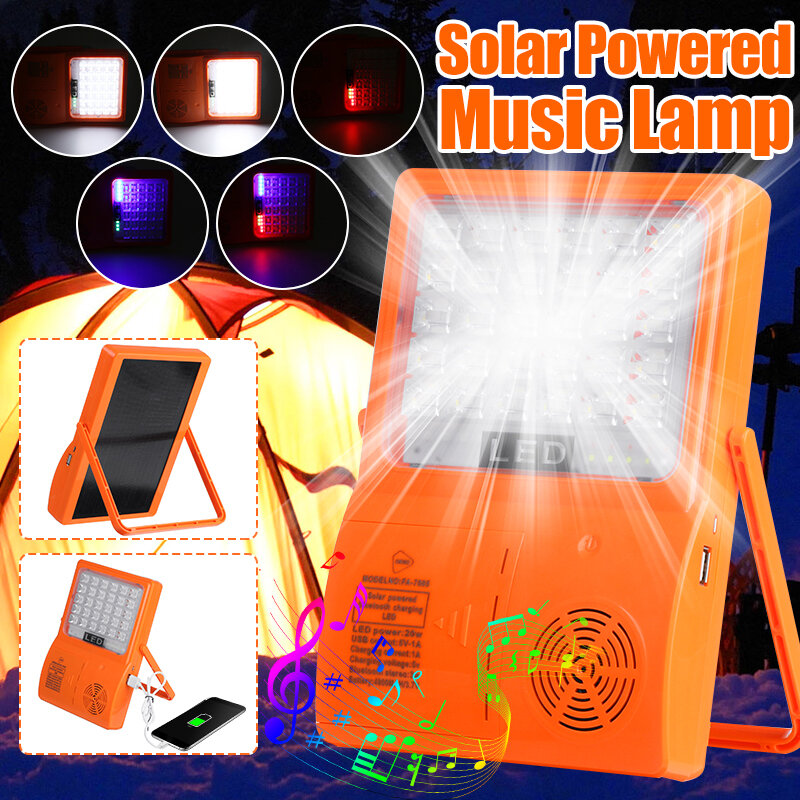 

Музыка Bluetooth на солнечных батареях LED Палатка Лампа На открытом воздухе Портативный USB Кемпинг Аварийный свет