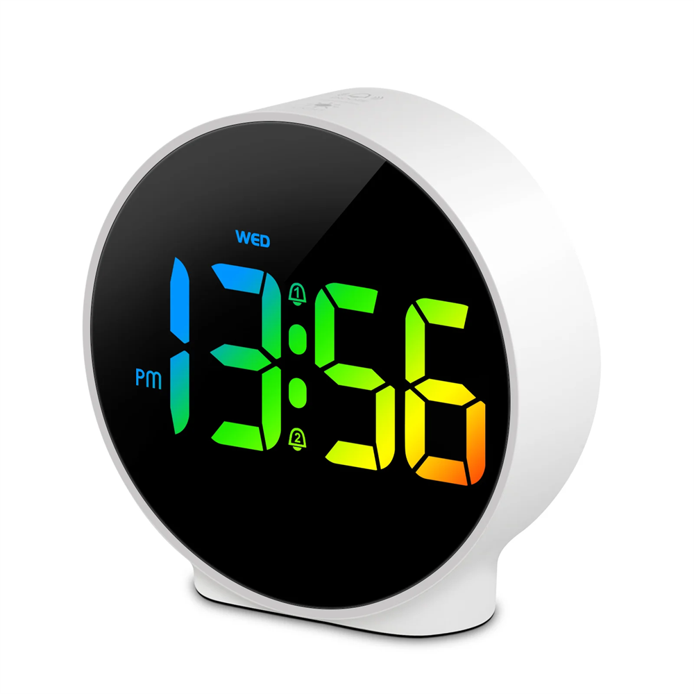 

Multifunctional Compact LED Digital Alarm Clock with Dual Alarm Snooze 12/24H Display Adjustable Brightness and Dual Pow
