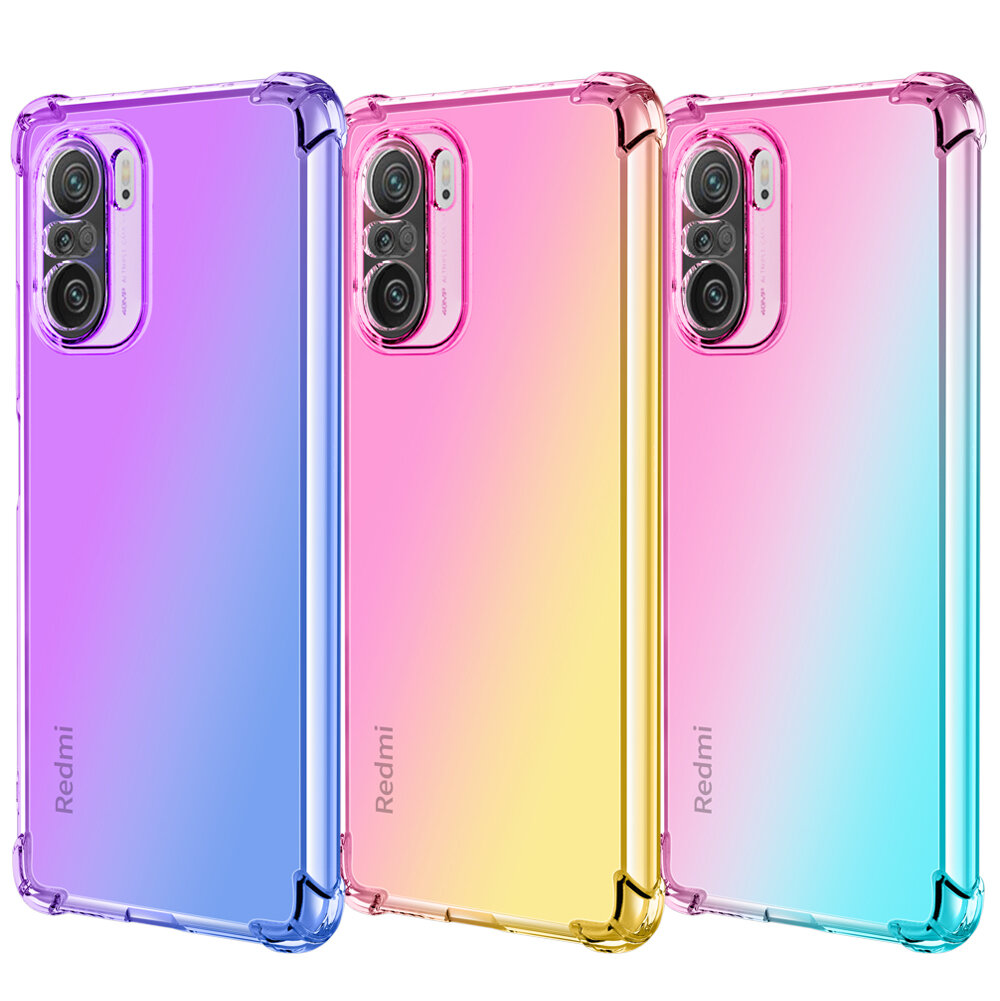 

Bakeey for POCO F3 Global Version Case Gradient Color with Four-Corner Airbag Shockproof Translucent Soft TPU Protective
