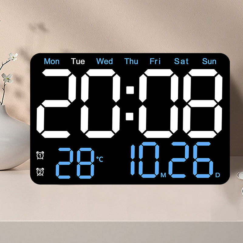 

Large Digital LED Wall Alarm Clock With Weekday Display Silent Simple Design High-Definition Table Alarm Clocks Living R