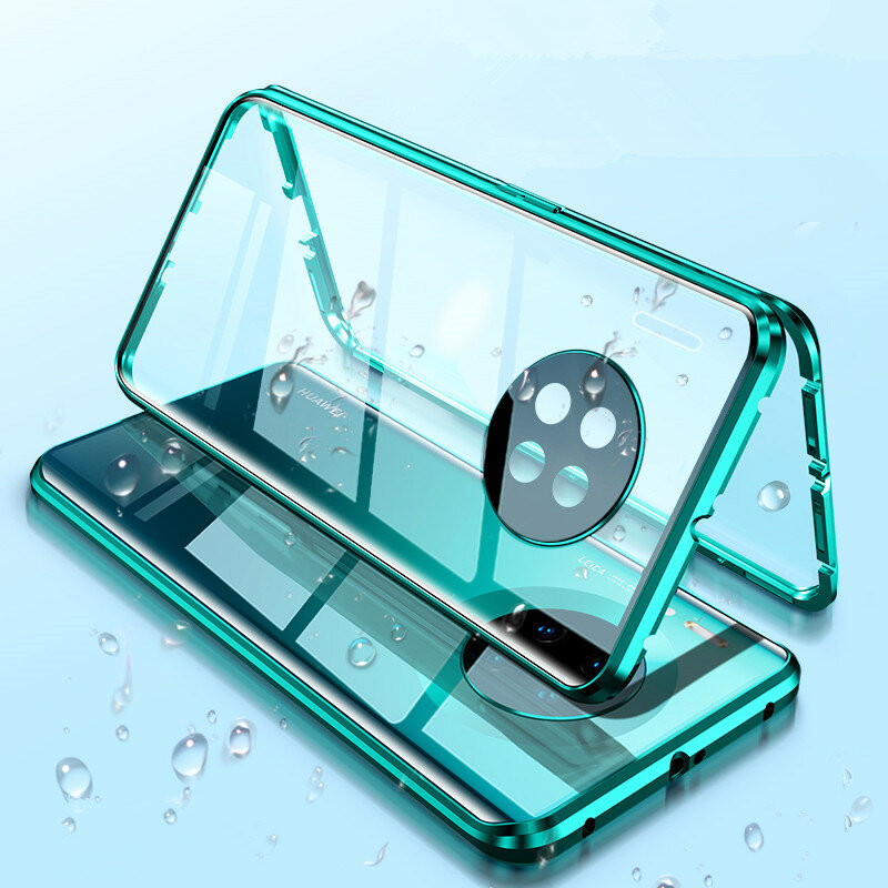 

Bakeey для Huawei P30 Pro Чехол 2 в 1 Магнитное адсорбционное флип-закаленное стекло + Объектив Protector Металлическое