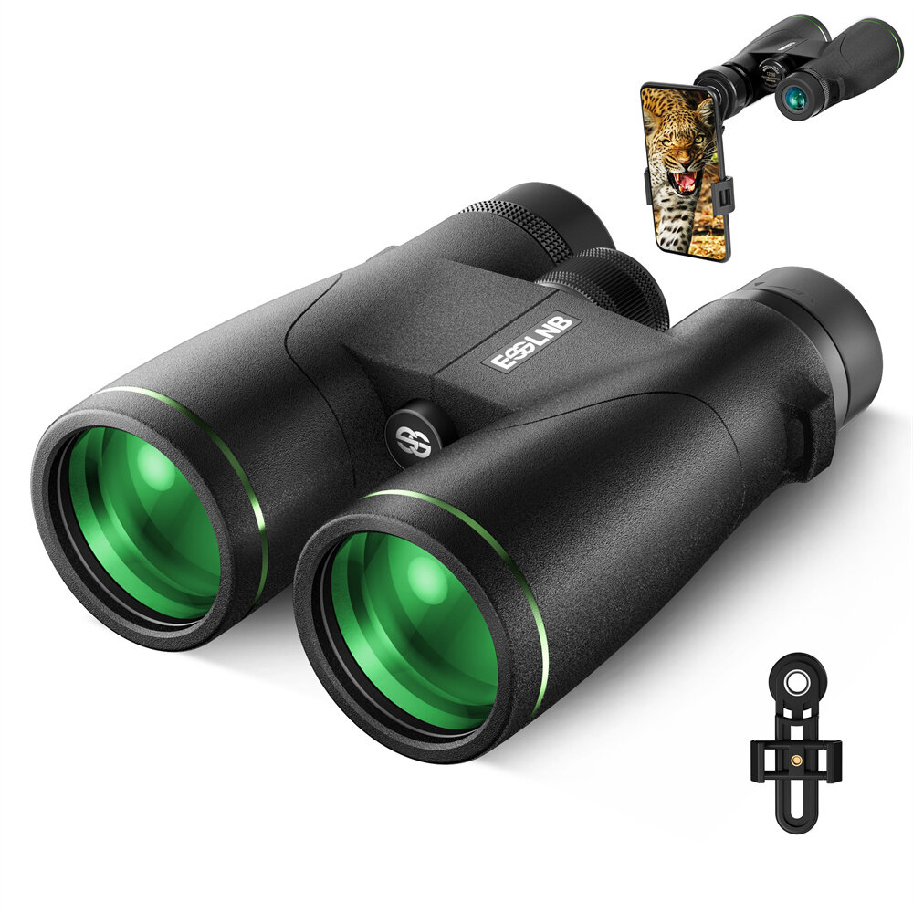 

[EU Direct] ESSLNB ES3074 12X50 Binoculars Green Film FMC Waterproof Binoculars with Phone Adapter 22mm Large Eyepiece C