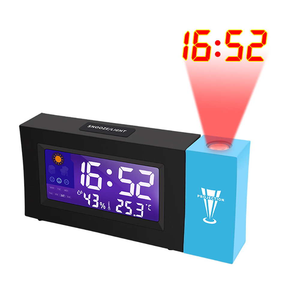 

Bakeey Digital Проектор Сигнализация метеостанции Часы Вечный календарь Термогигрометр Электронный LCD Часы Термометр