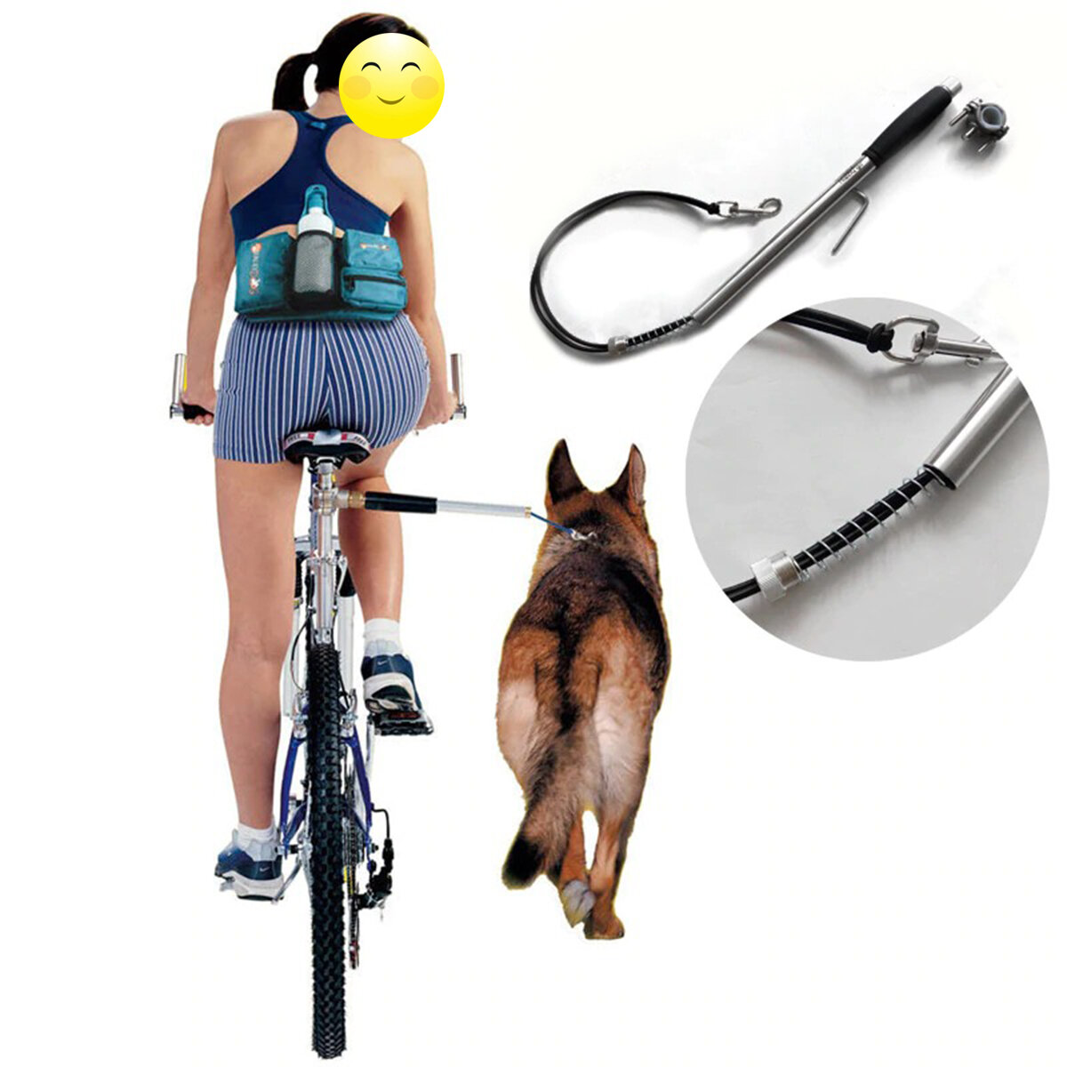

Dog Bicycle Leash Hands Free Lead Pet Walker Run Train Ride Bike Distance Keeper Dog Leash for Exercising/Training