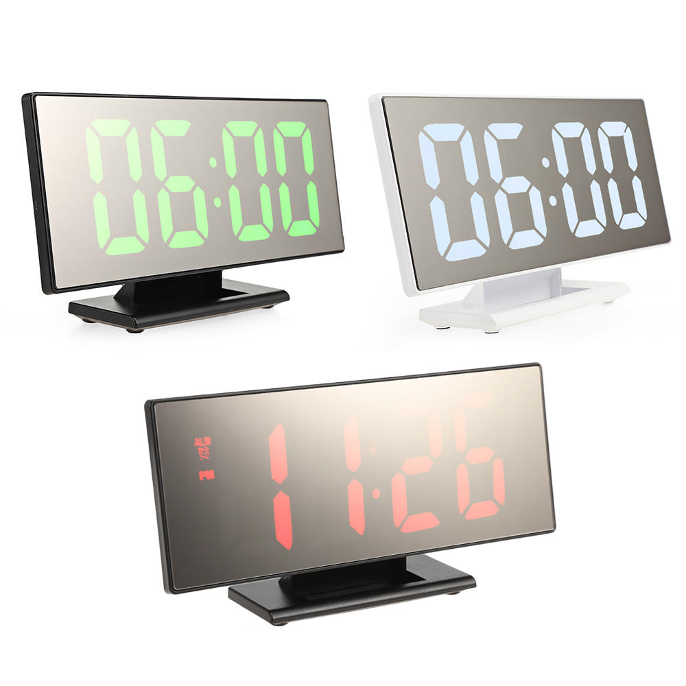 

Цифровая сигнализация Часы Многофункциональная LED Зеркало с зарядкой через USB сигнализация домашний декор стол Часы