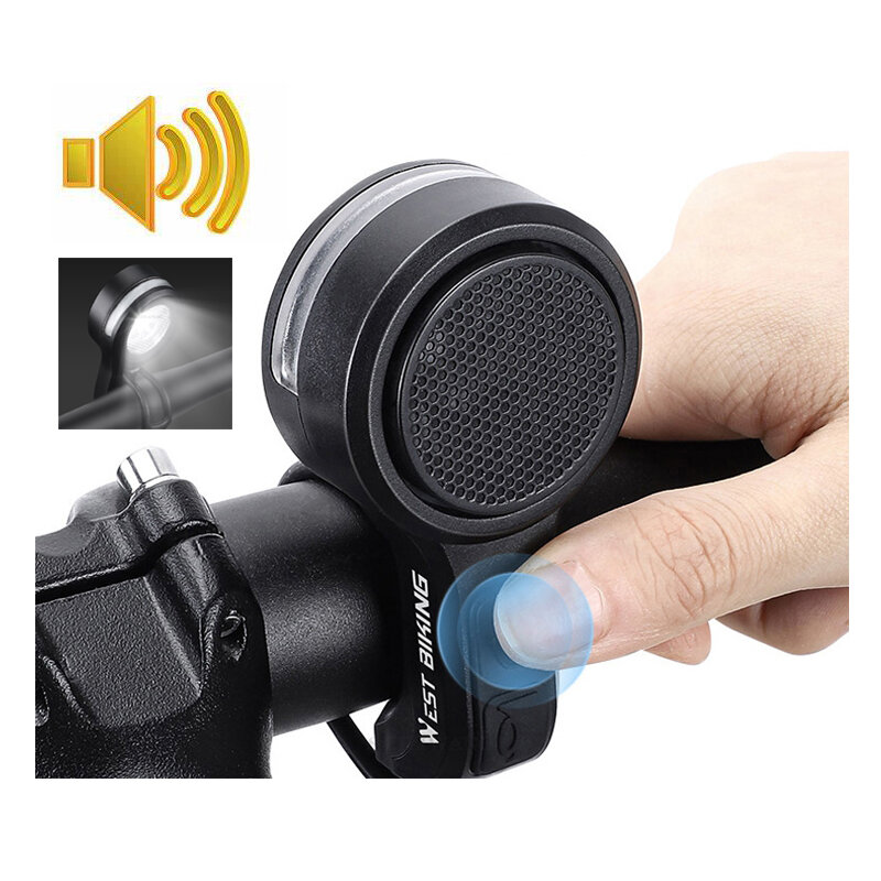 

WEST BIKING 2 in 1 Horn Headlight 120dB High Sound Bicycle Bell Horn 5 Light Modes 400mAh Type-C Waterproof Electric Ant