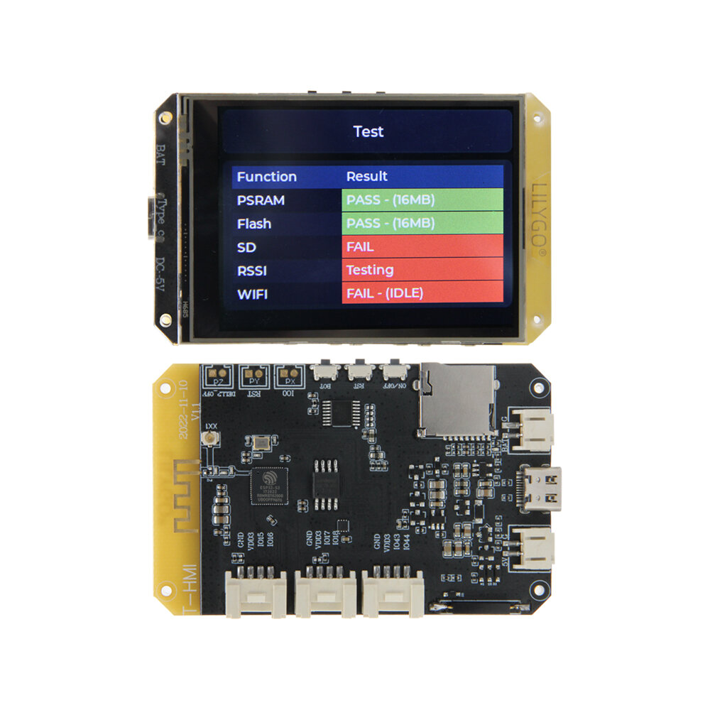 

LILYGO T-HMI ESP32-S3 2,8-дюймовый резистивный сенсорный экран Поддержка TF WIFI Bluetooth Совет по развитию