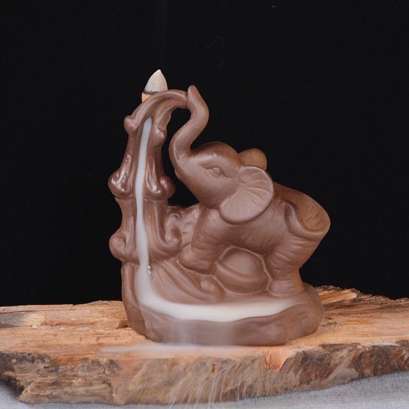 

Purple Clay Backflow Incense Cone Burner Elephant Ароматный садоводчик Home Office Furnace Decor