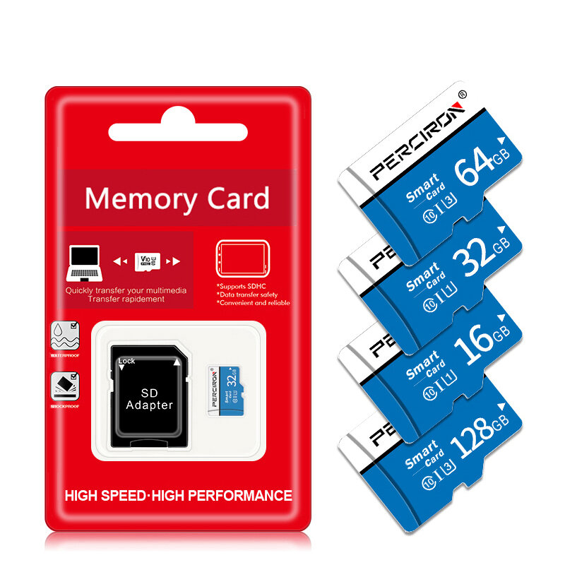 

Perciron 16GB 32FB 64GB 128 ГБ 256 ГБ класс 10 высокоскоростная карта памяти TF Micro SD с адаптером для карты SD для пл