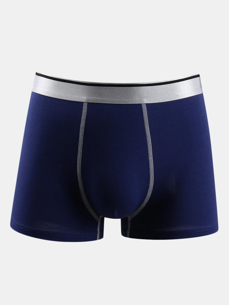 

Mens Big Size U Convex Cotton Mid Rise Solid Collor Underwear Boxers