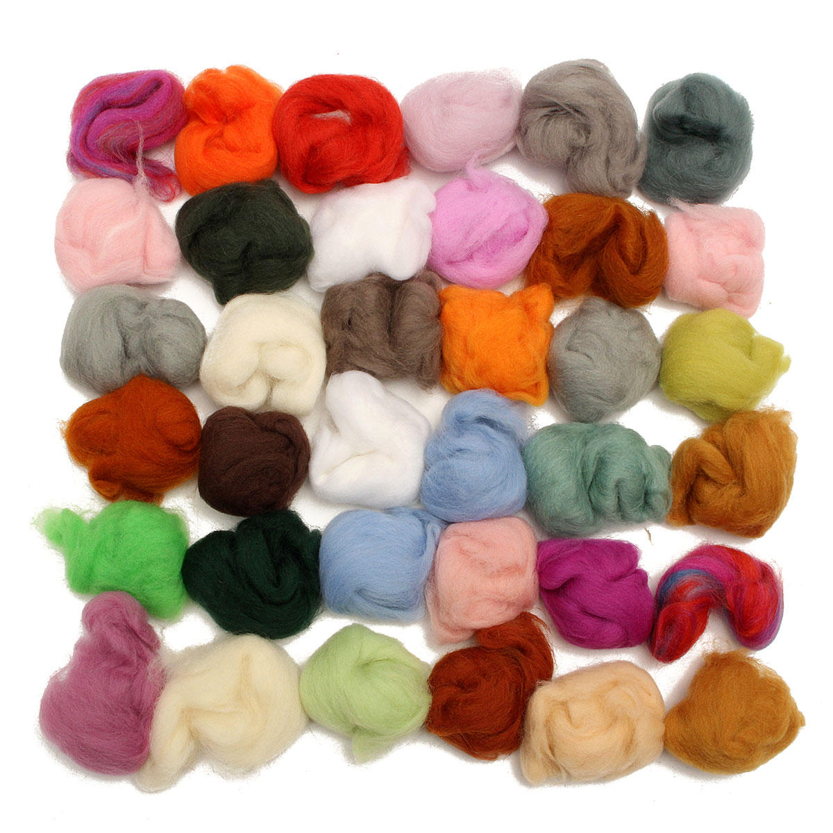 

36 Colors Retro Merino Wool Fibre Roving Sewing Kit for Needle Felting