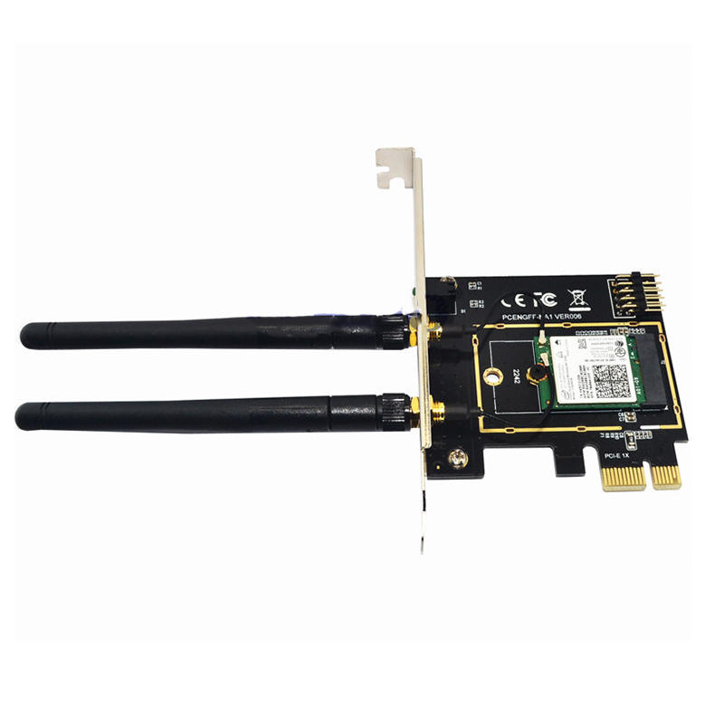 

ITHOO PCENGFF-NA1 PCI-E 1X to KEY A-E PCI-E Expansion Card 6Gbps bluetooth Network Card Adapter with 2 * Antenna for Des
