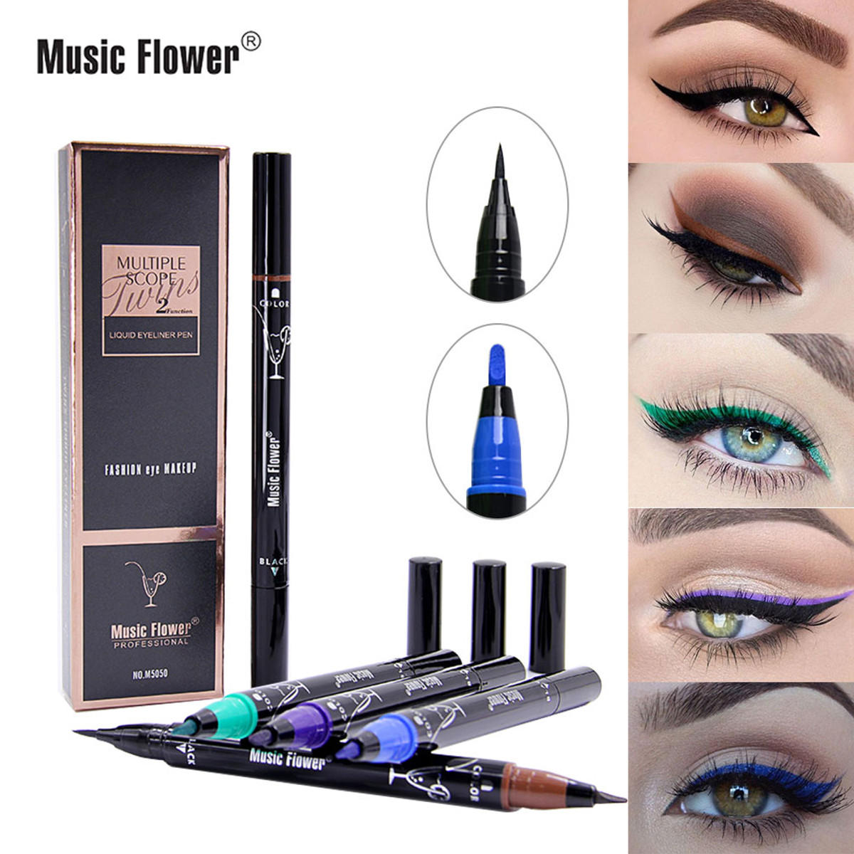 

Music Flower Liquid Eyeliner Pencil Super Waterproof Black D