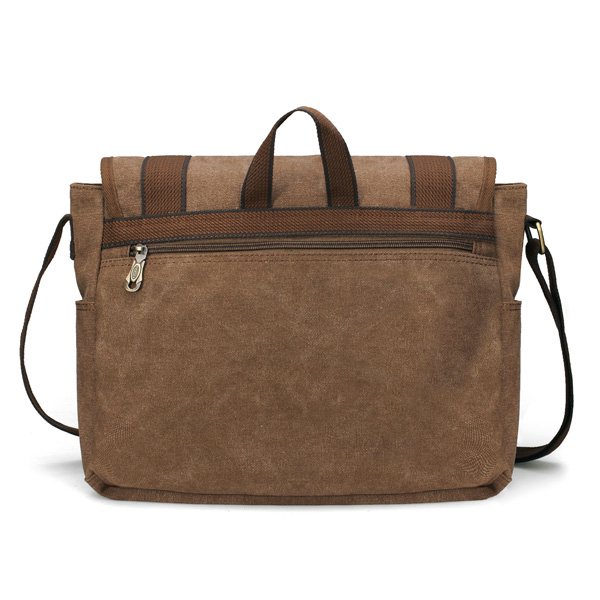 KAUKKO Mens Retro Canvas Travel Shoulder Bag School Messenger Bags—4