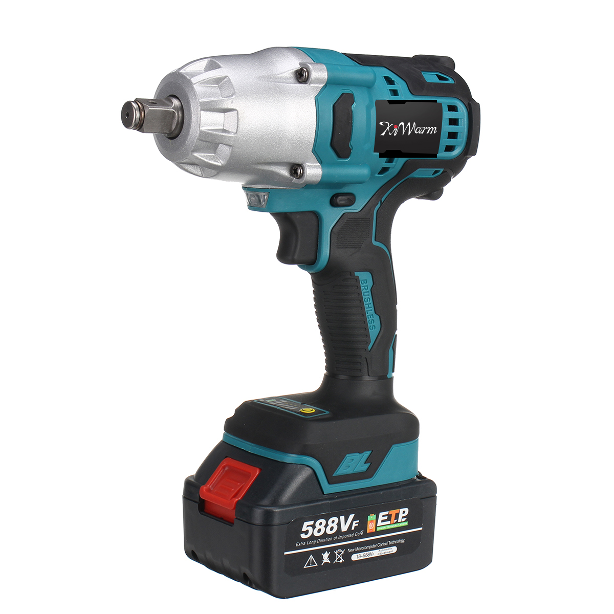 Find KIWAN 588VF Electric Brushless Impact Wrench LED Working Light Rechargeable Woodworking Maintenance Tool W/ Battery EU Plug Fit Makita for Sale on Gipsybee.com with cryptocurrencies