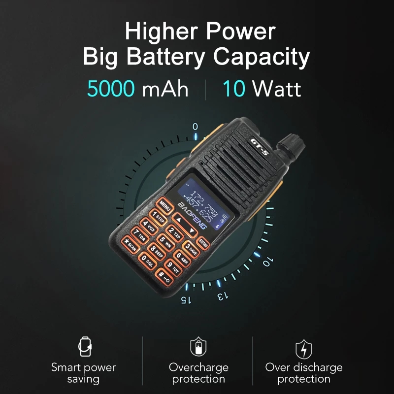 Find Baofeng GT 5 10W Walkie Talkie Two Way Ham Radio Flash Light Dual PTT HF Transceiver 30KM Long Range Portable Radios Upgrade for Sale on Gipsybee.com with cryptocurrencies