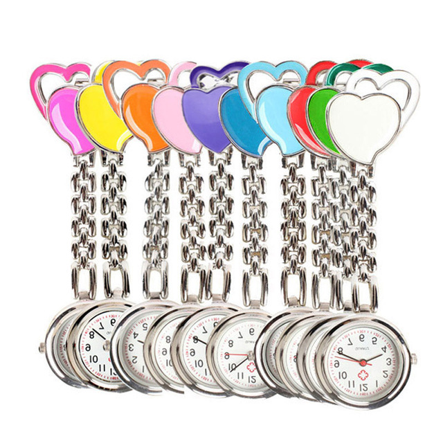 24SHOPZ Sweet Heart Pocket Watch Stainless Dial Tunic Fob Pocket Doctor Nurse Watch