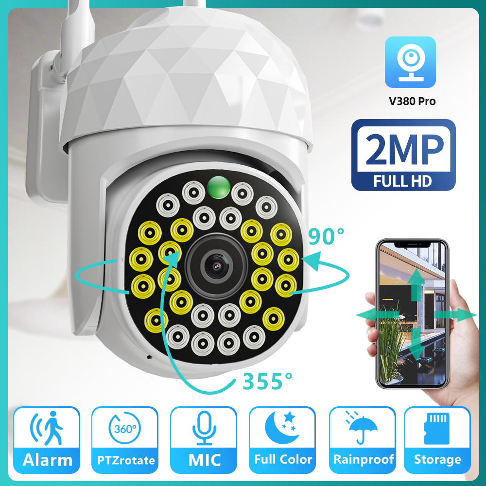Find Xiaovv V380pro HD 2MP WIFI IP Camera Waterproof Infrared Full Color Night Vision Security Camera with 28 Lights for Sale on Gipsybee.com with cryptocurrencies